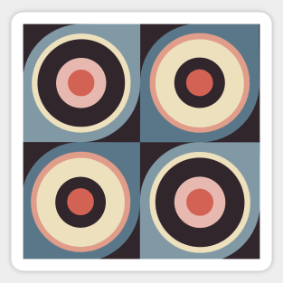 Circles in an abstract pattern, retro style Sticker